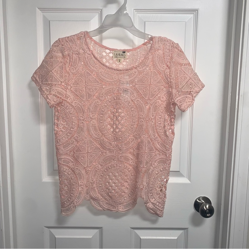 Pacsun LA Hearts Lace Short Sleeve